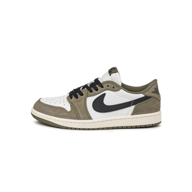 Jordan Low OG Medium Olive and Summit White, vista 2