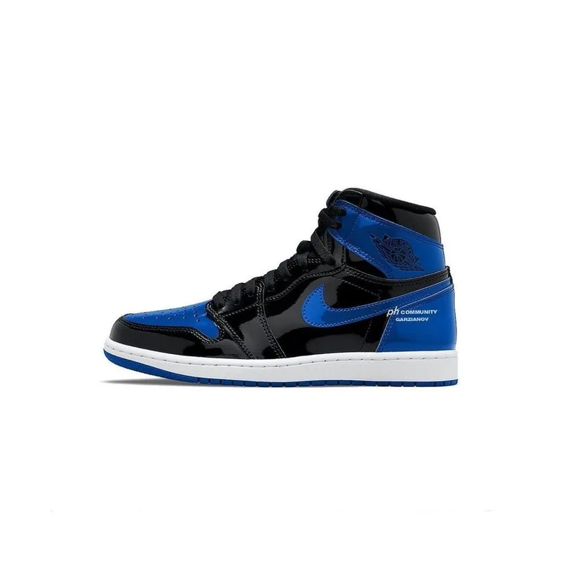 Jordan Retro 1 Patent Royal Blue, vista 3
