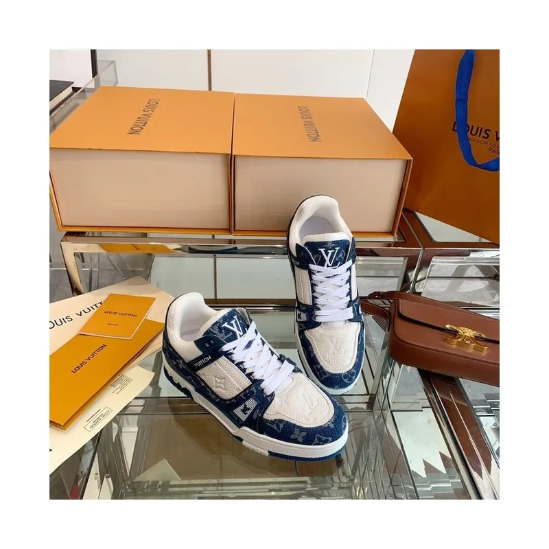 Louis Vuittion Trainer Denim Damier Blue, vista 4