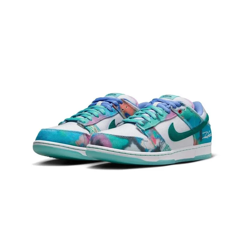 Sb Dunk Low Futura Laboratories Bleached Aqua, vista 2
